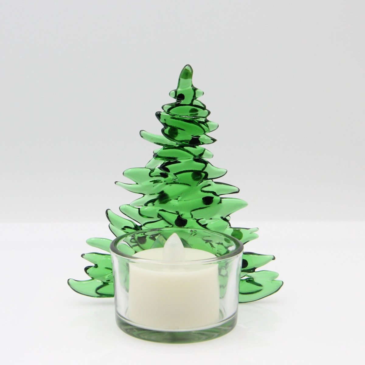 Christmas Tree Candle Holder from Upcycled Wine Bottle