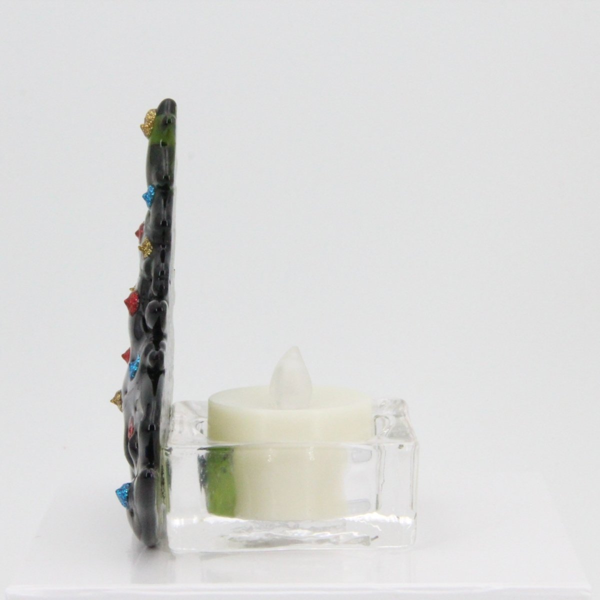 Christmas Tree Candle Holder from Upcycled Wine Bottle