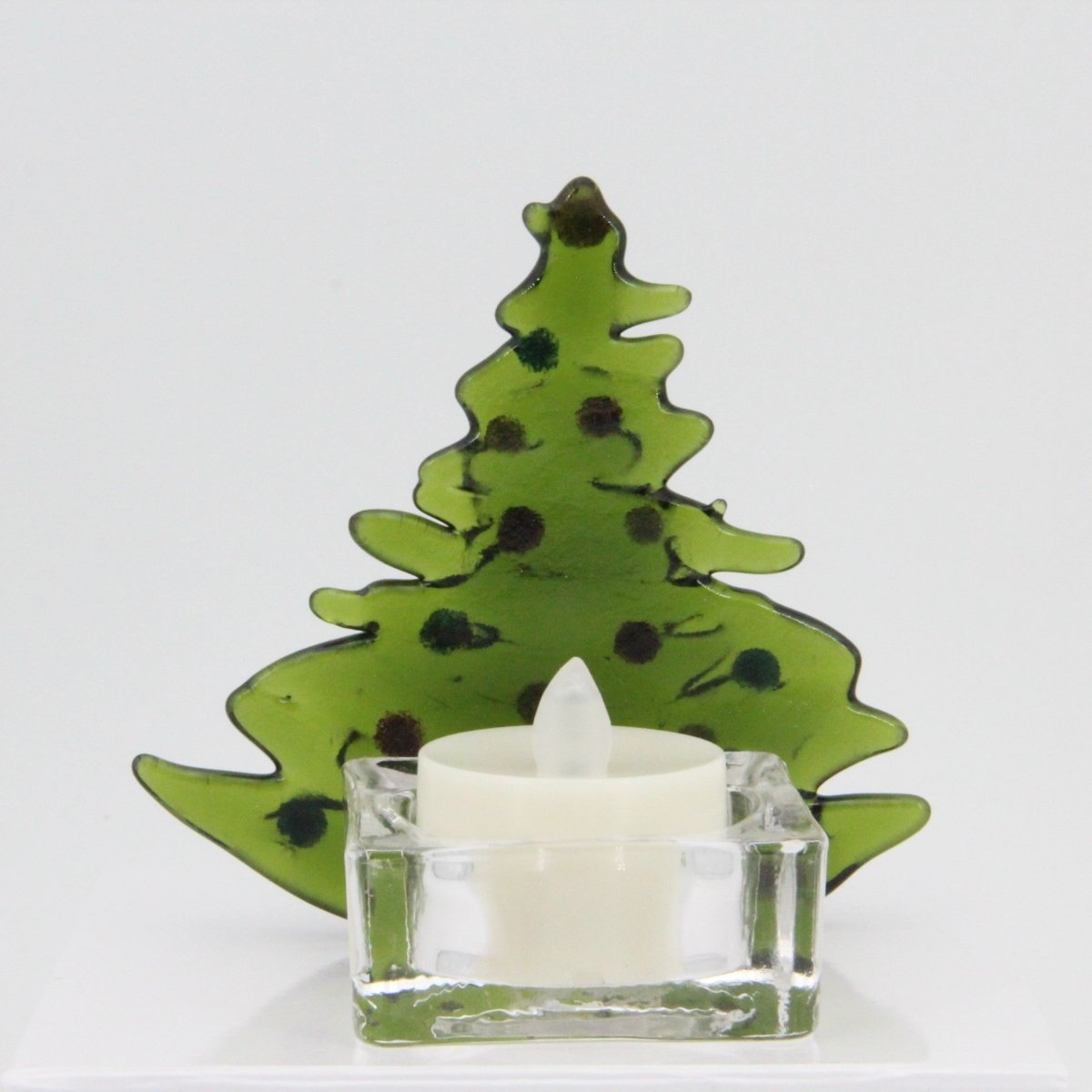 Christmas Tree Candle Holder from Upcycled Wine Bottle
