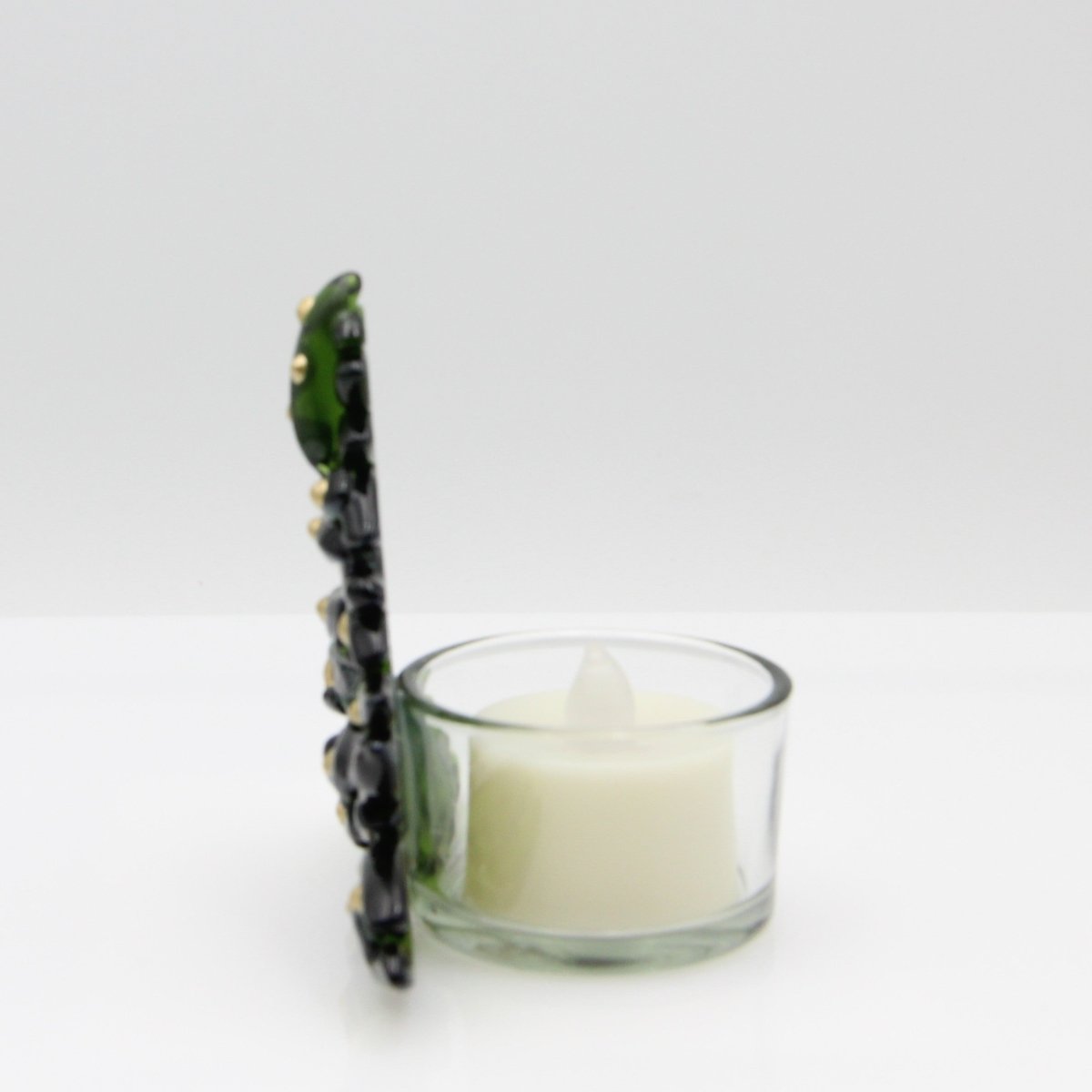 Christmas Tree Candle Holder from Upcycled Wine Bottle