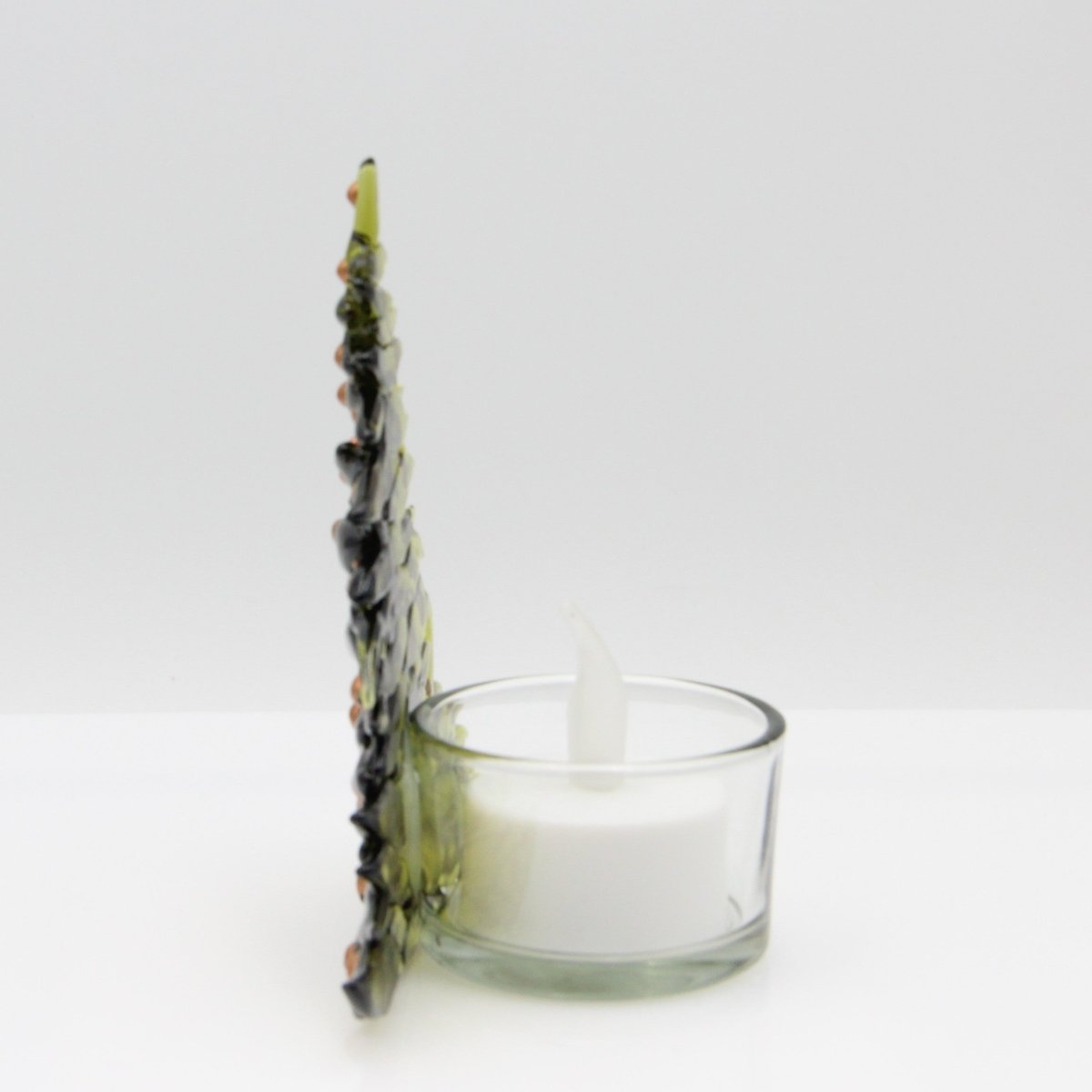 Christmas Tree Candle Holder from Upcycled Wine Bottle
