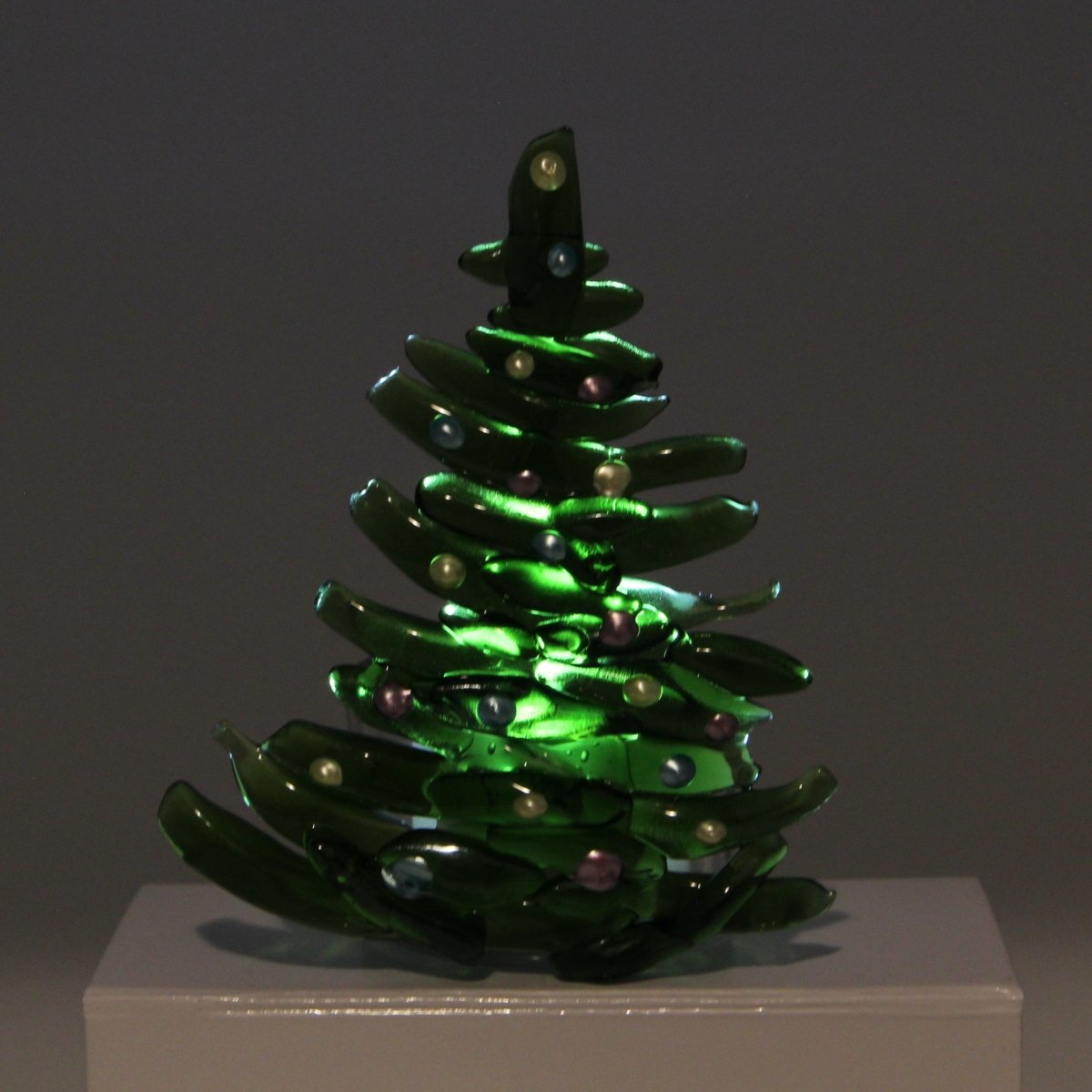 Christmas Tree Candle Holder from Upcycled Wine Bottle