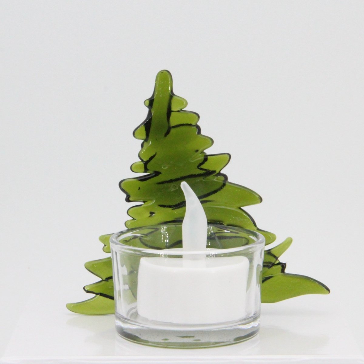 Christmas Tree Candle Holder from Upcycled Wine Bottle