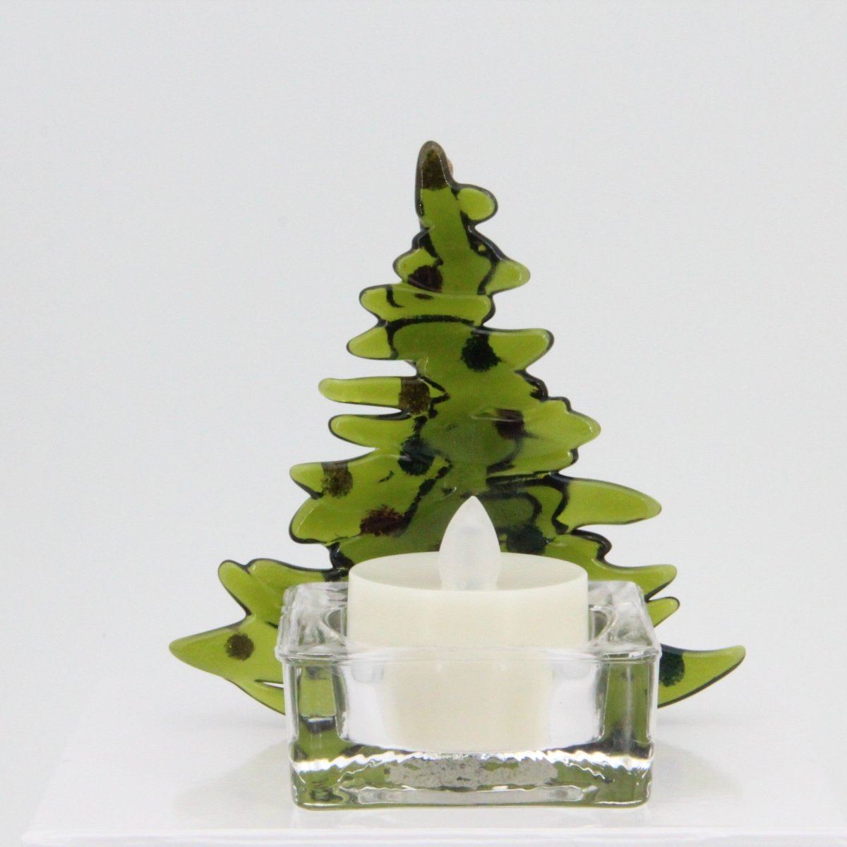 Christmas Tree Candle Holder from Upcycled Wine Bottle