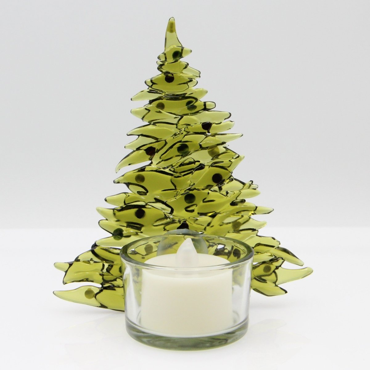 Christmas Tree Candle Holder from Upcycled Wine Bottle