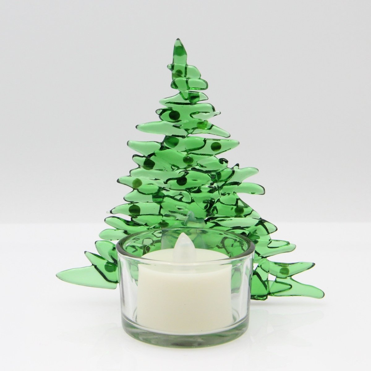 Christmas Tree Candle Holder from Upcycled Wine Bottle