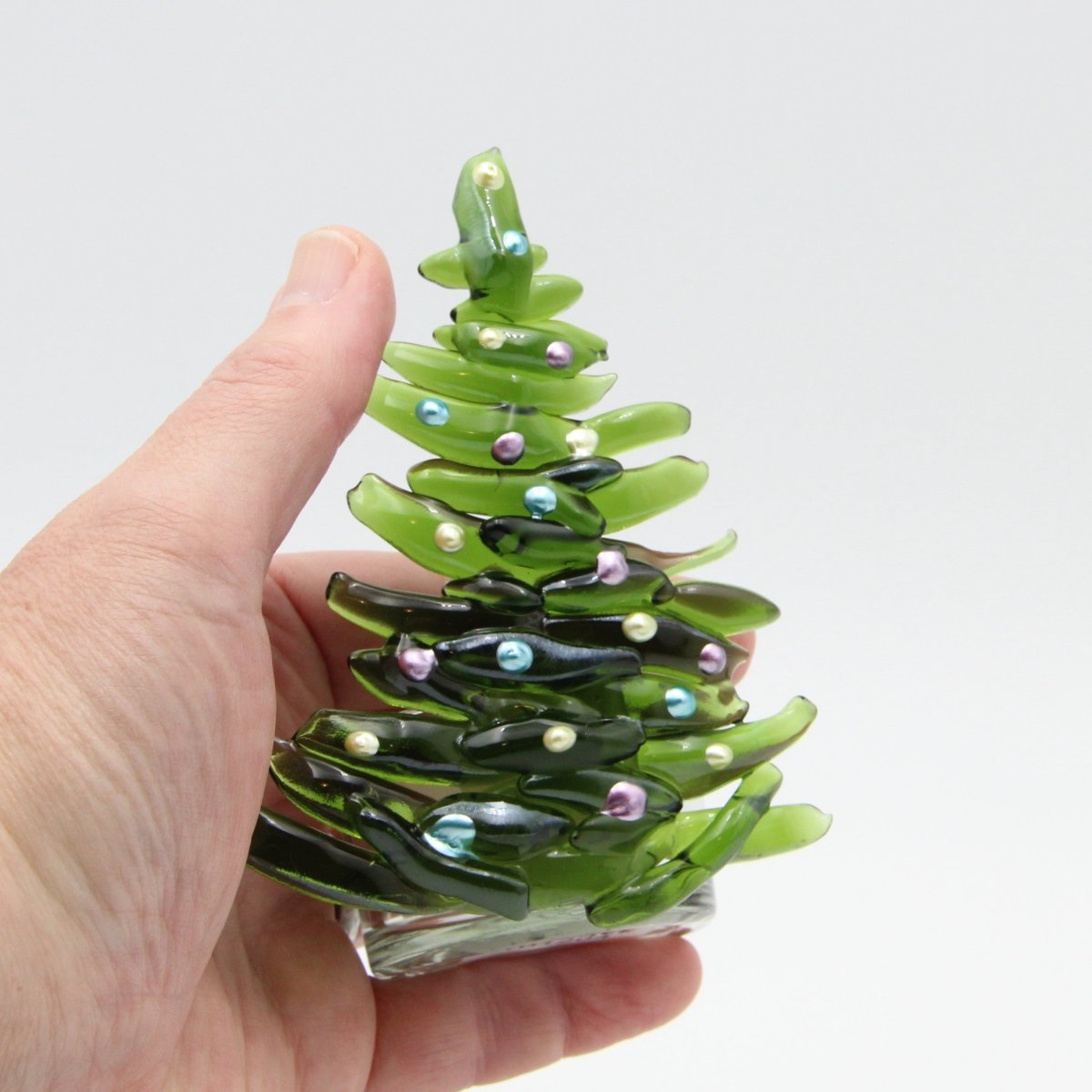 Christmas Tree Candle Holder from Upcycled Wine Bottle