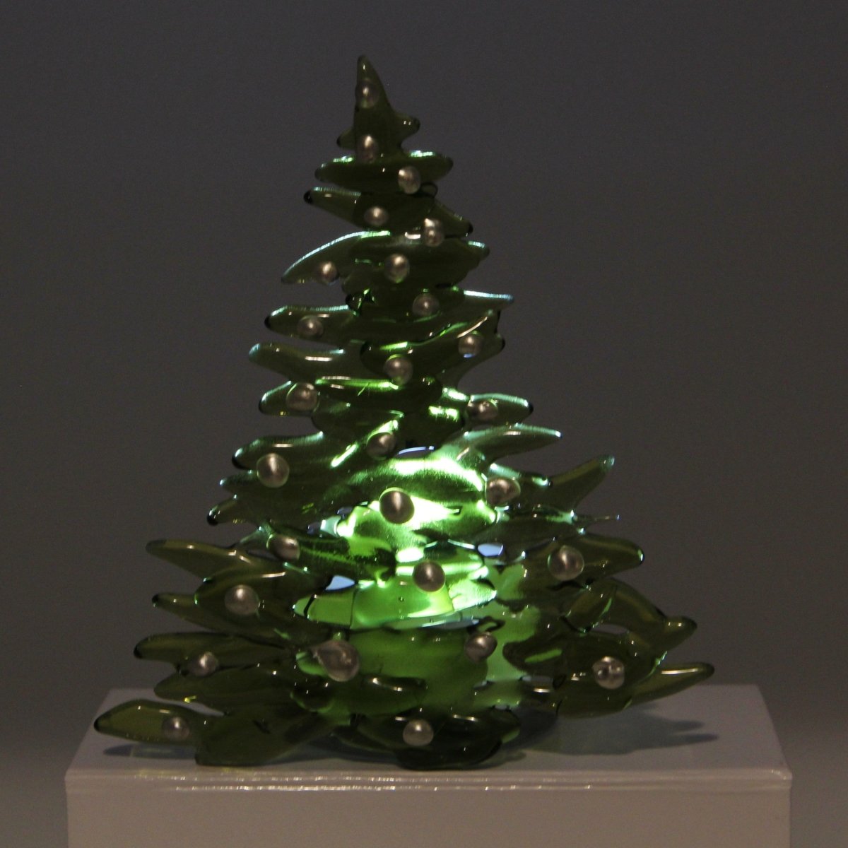 Christmas Tree Candle Holder from Upcycled Wine Bottle