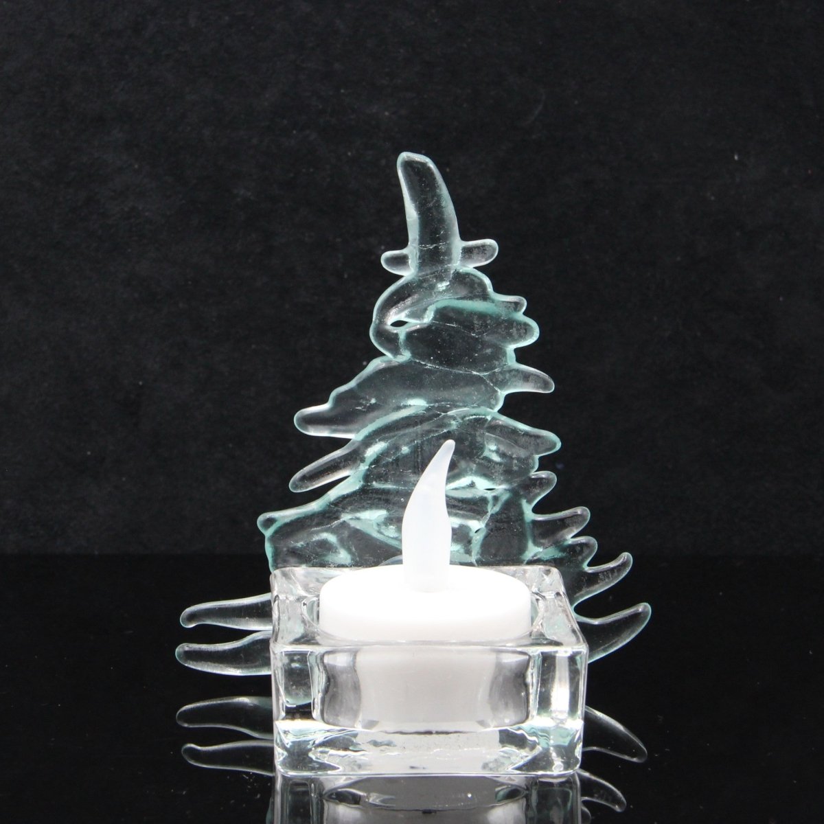 Christmas Tree Candle Holder from Upcycled Wine Bottle