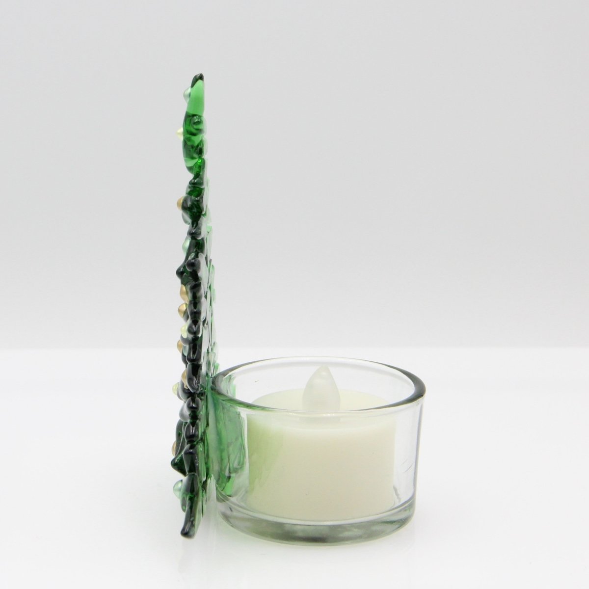 Christmas Tree Candle Holder from Upcycled Wine Bottle
