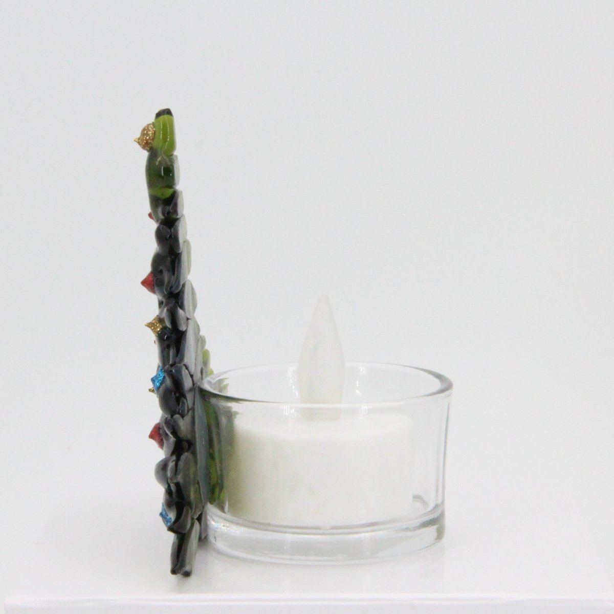 Christmas Tree Candle Holder from Upcycled Wine Bottle
