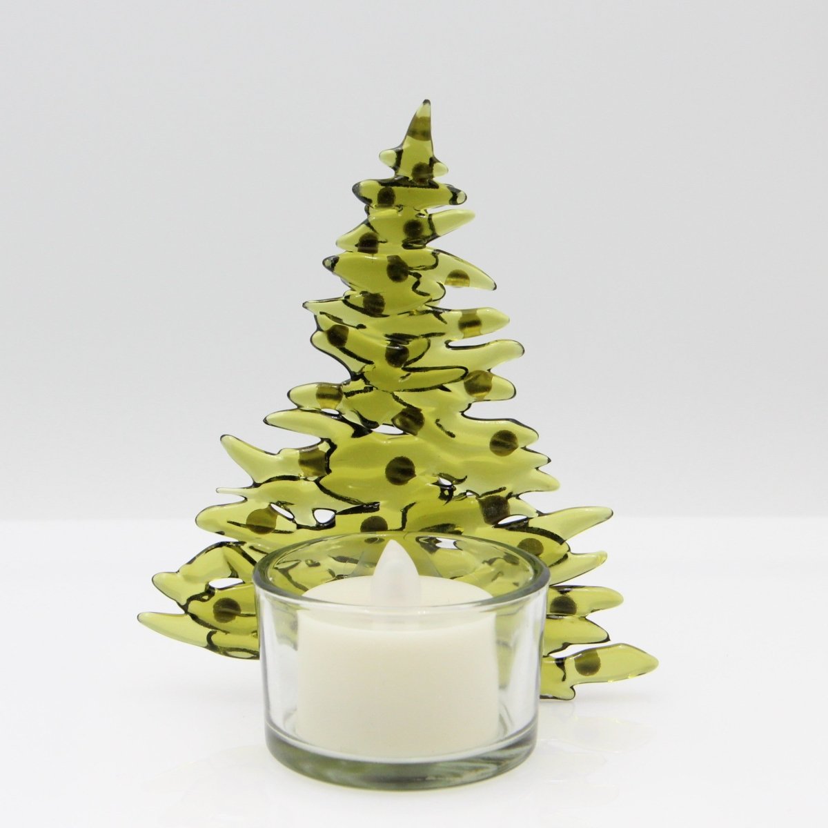 Christmas Tree Candle Holder from Upcycled Wine Bottle