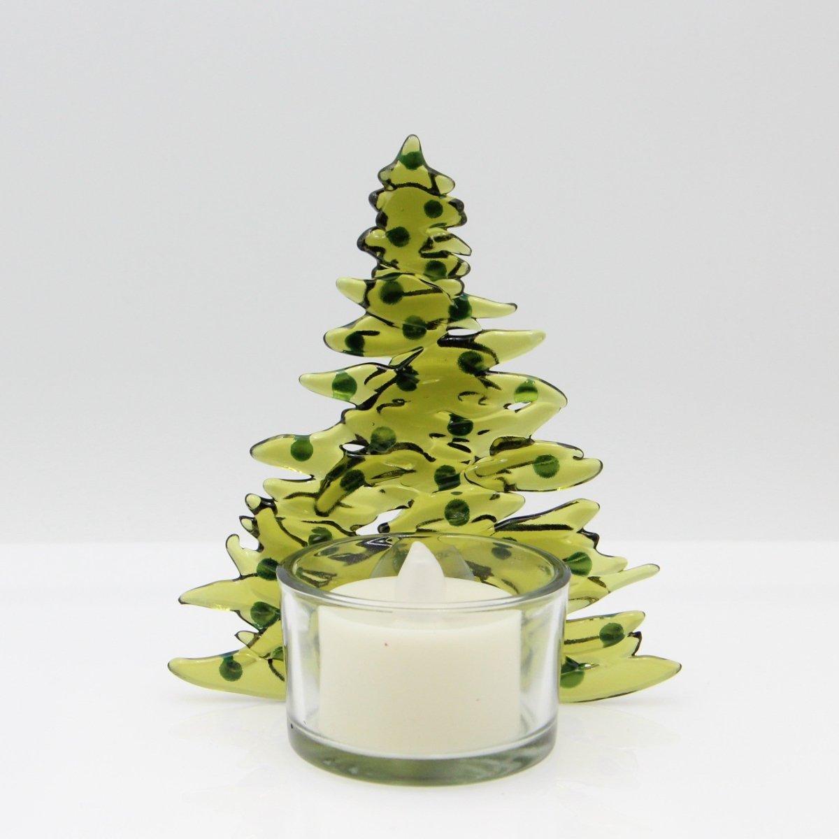 Christmas Tree Candle Holder from Upcycled Wine Bottle