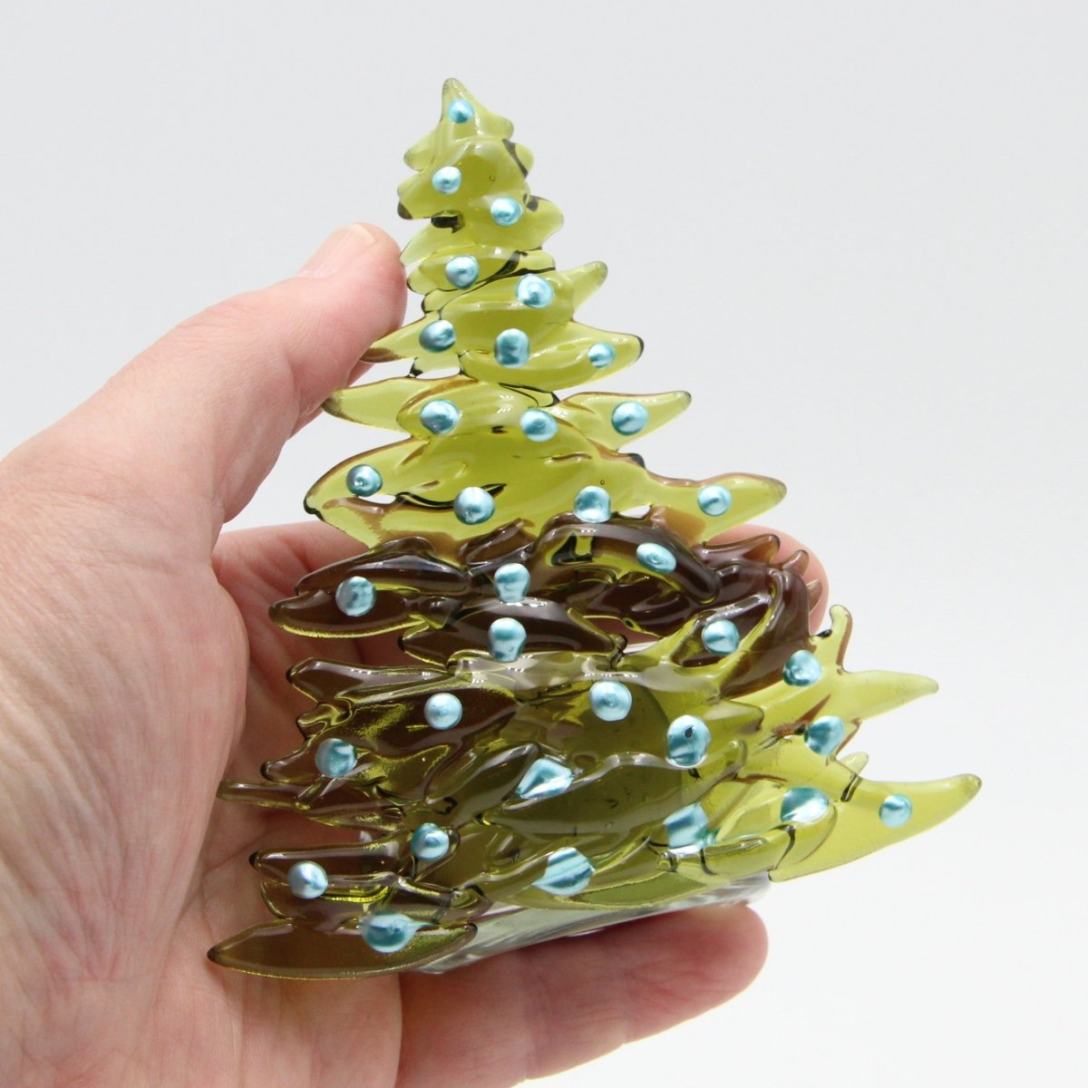 Christmas Tree Candle Holder from Upcycled Wine Bottle