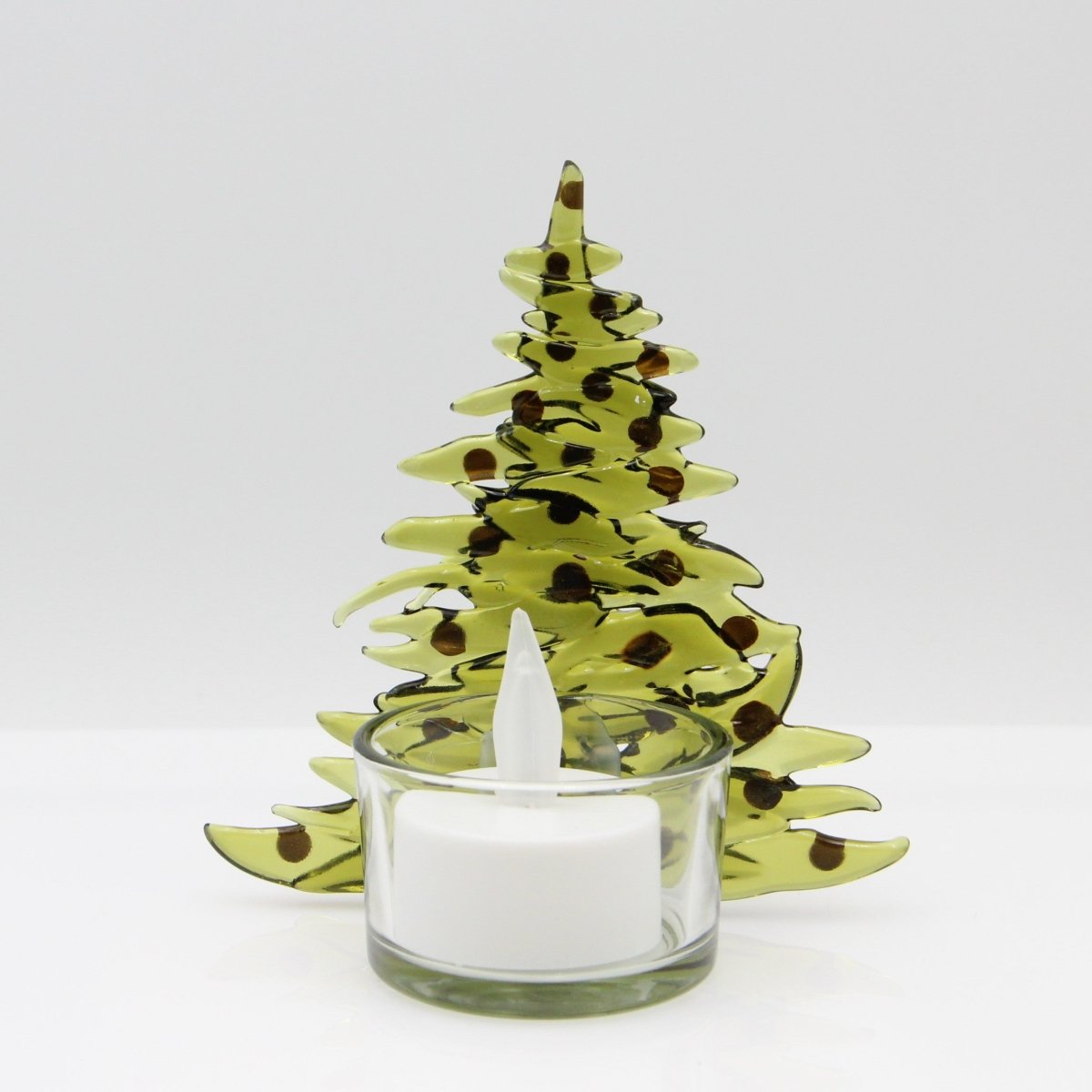 Christmas Tree Candle Holder from Upcycled Wine Bottle
