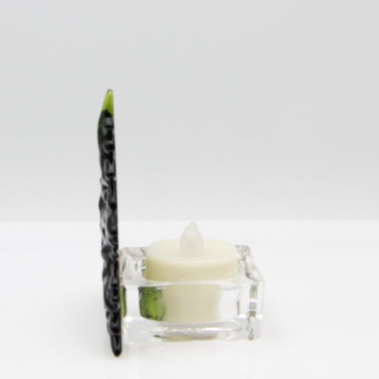 Christmas Tree Candle Holder from Upcycled Wine Bottle