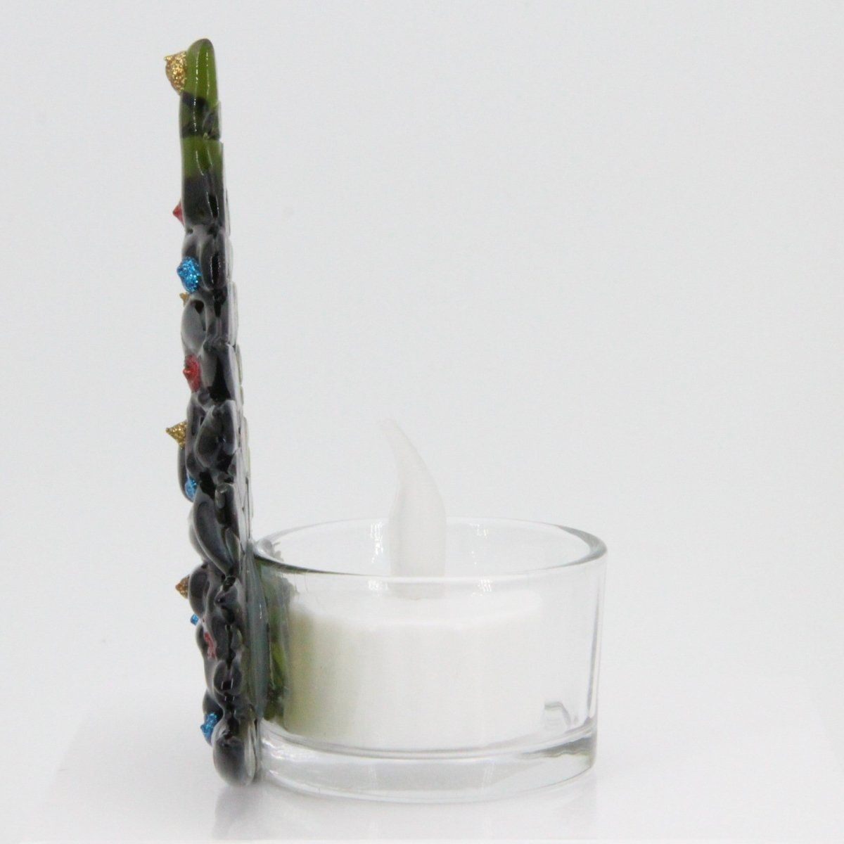 Christmas Tree Candle Holder from Upcycled Wine Bottle