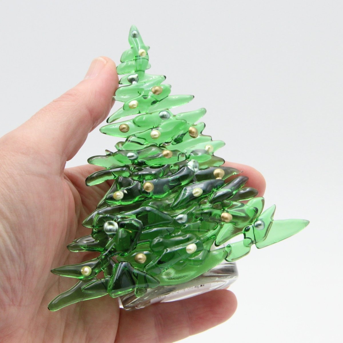Christmas Tree Candle Holder from Upcycled Wine Bottle