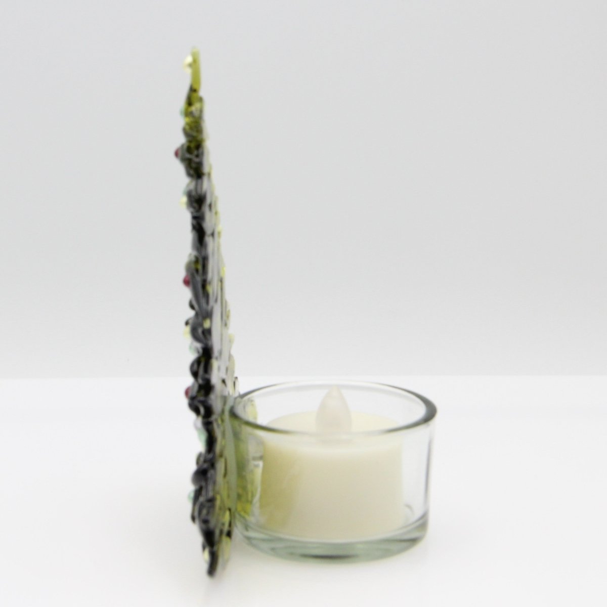 Christmas Tree Candle Holder from Upcycled Wine Bottle
