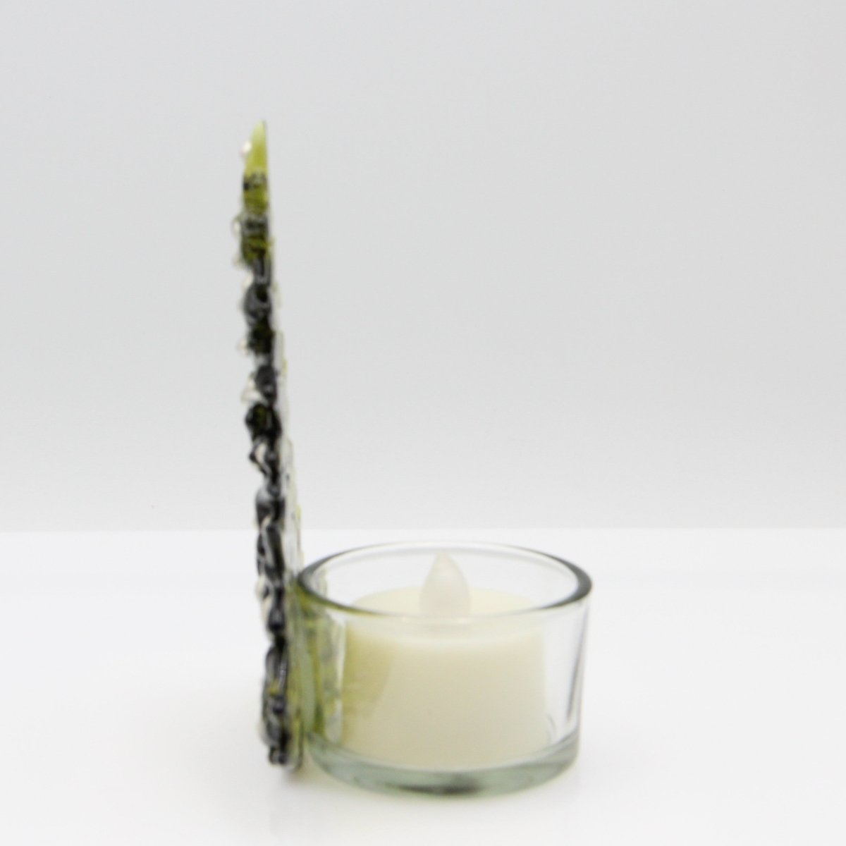 Christmas Tree Candle Holder from Upcycled Wine Bottle