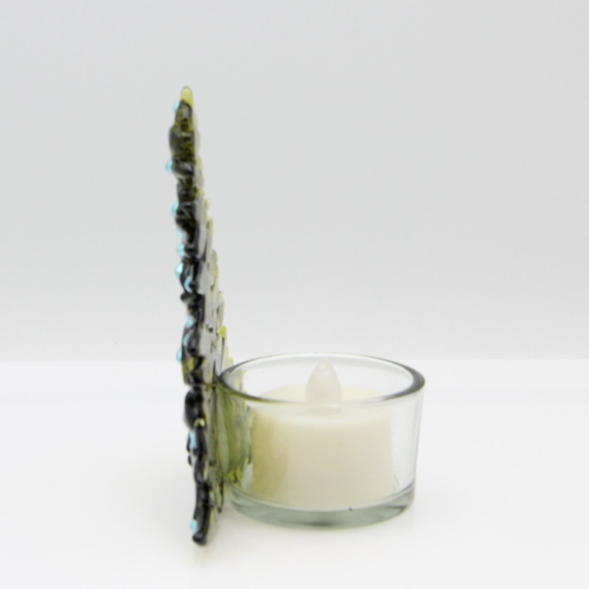 Christmas Tree Candle Holder from Upcycled Wine Bottle
