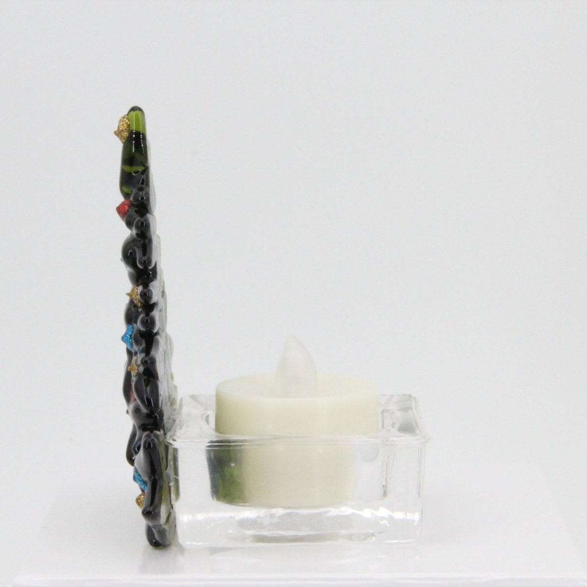 Christmas Tree Candle Holder from Upcycled Wine Bottle