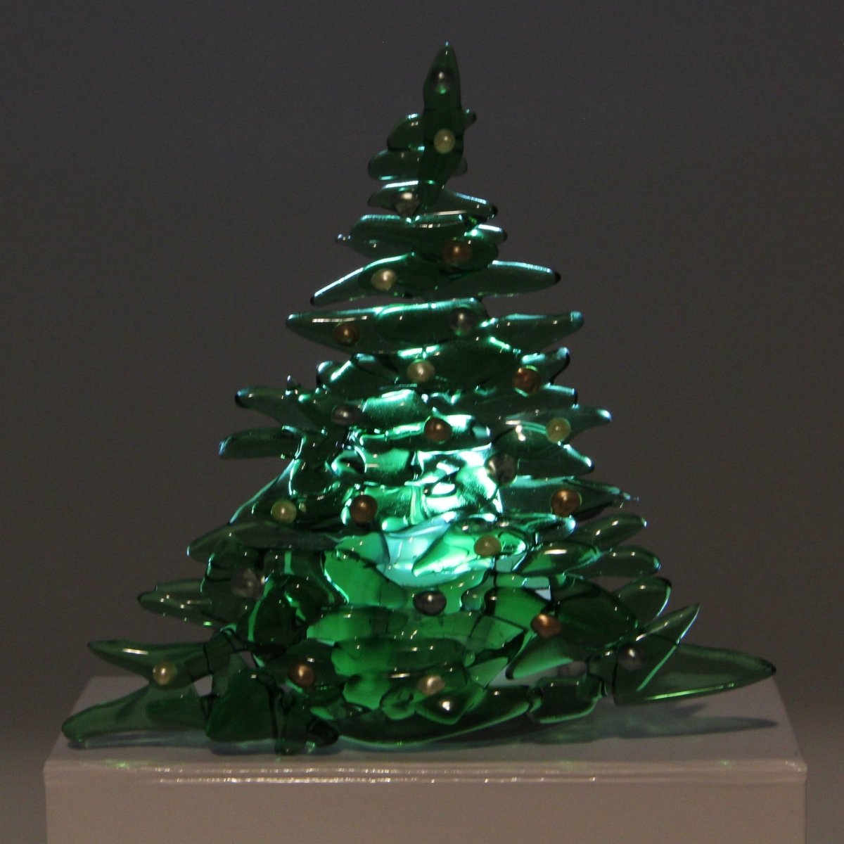 Christmas Tree Candle Holder from Upcycled Wine Bottle