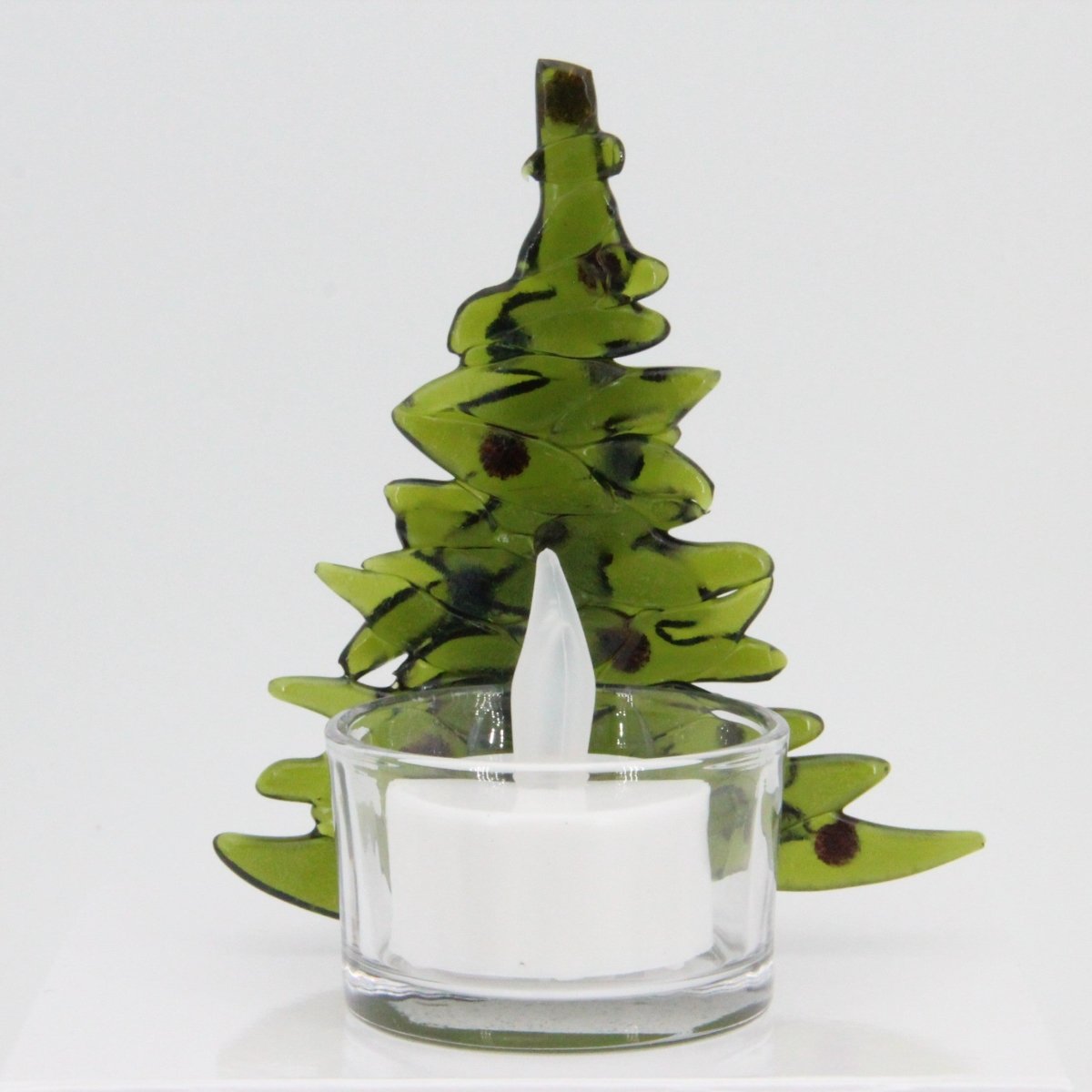 Christmas Tree Candle Holder from Upcycled Wine Bottle