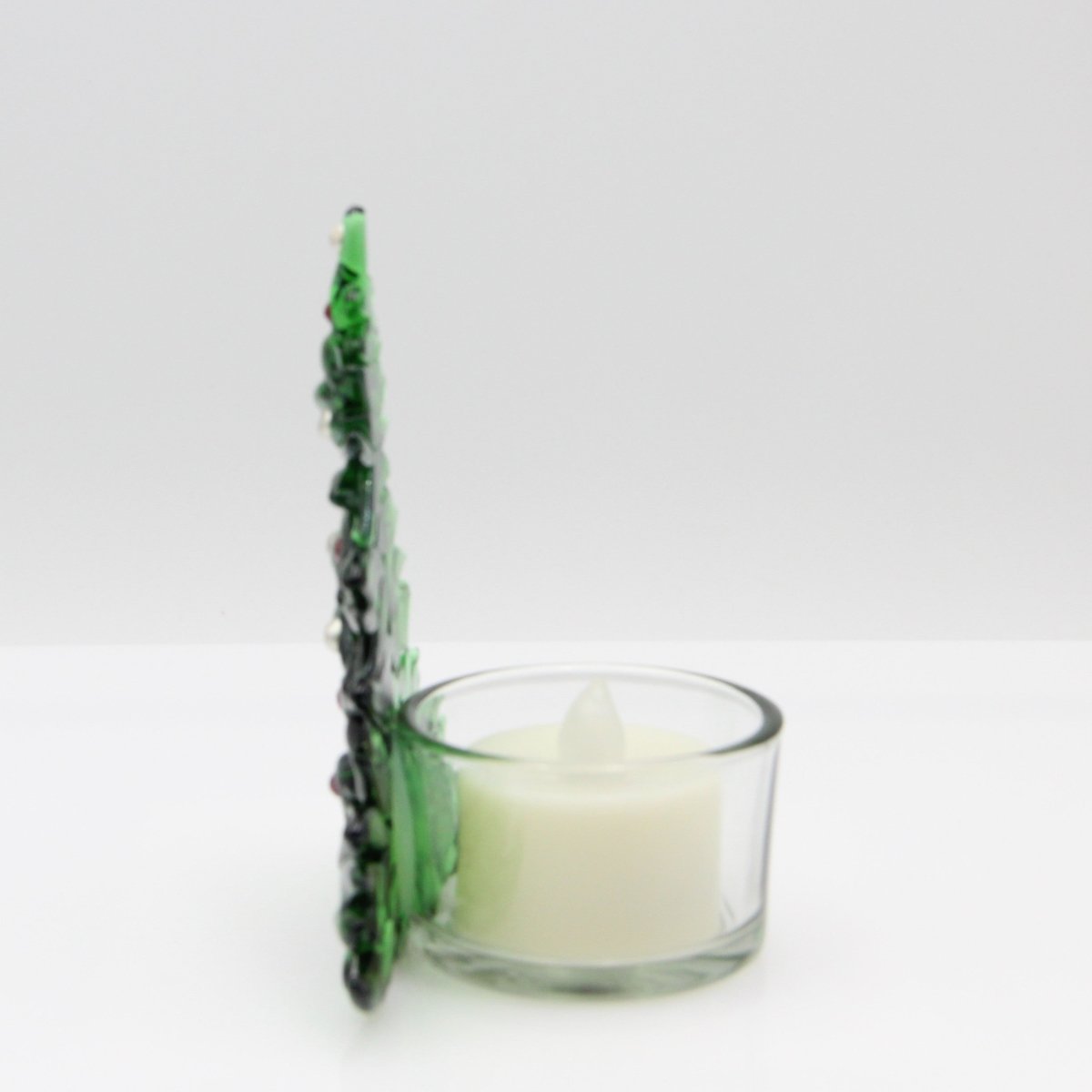 Christmas Tree Candle Holder from Upcycled Wine Bottle