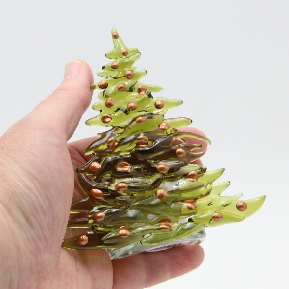 Christmas Tree Candle Holder from Upcycled Wine Bottle