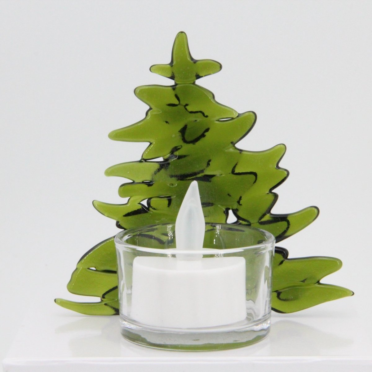 Christmas Tree Candle Holder from Upcycled Wine Bottle