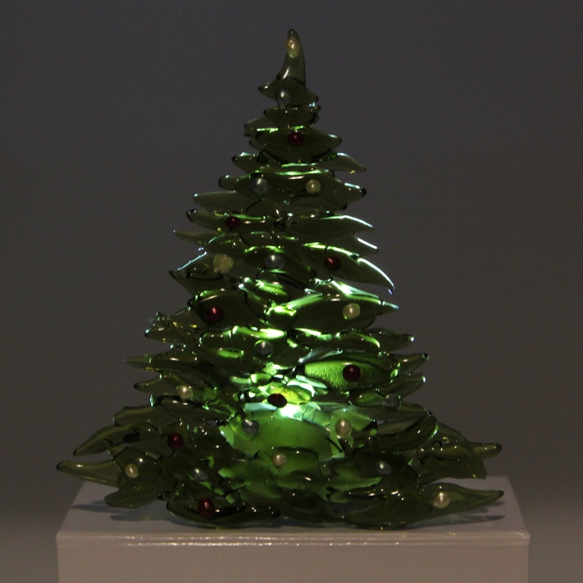 Christmas Tree Candle Holder from Upcycled Wine Bottle
