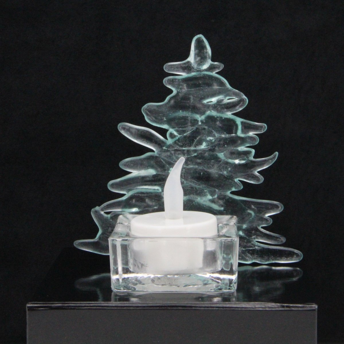 Christmas Tree Candle Holder from Upcycled Wine Bottle