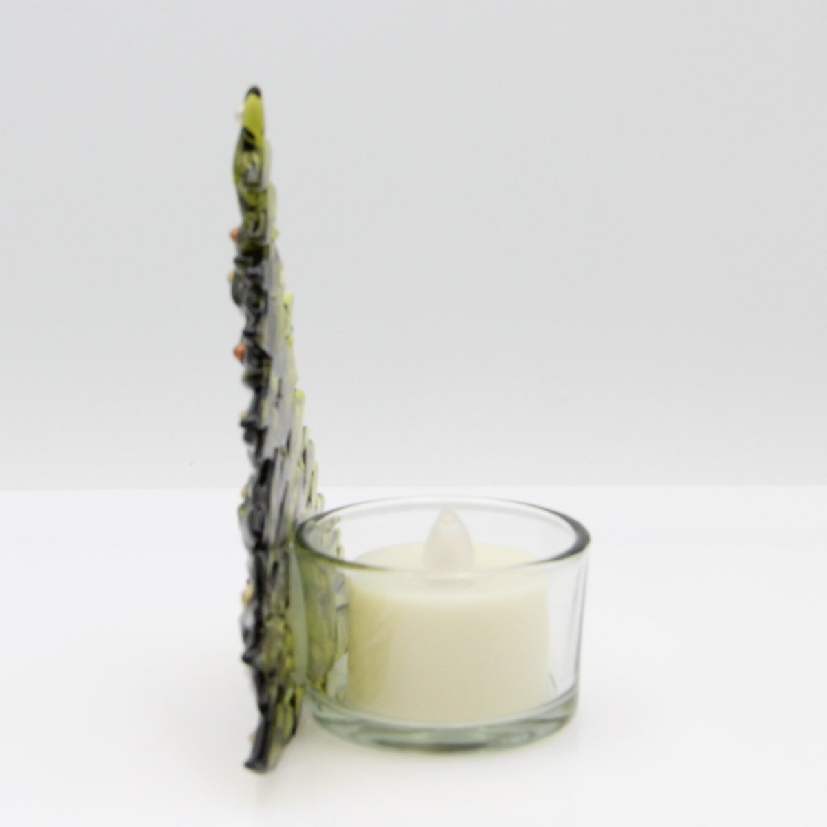 Christmas Tree Candle Holder from Upcycled Wine Bottle