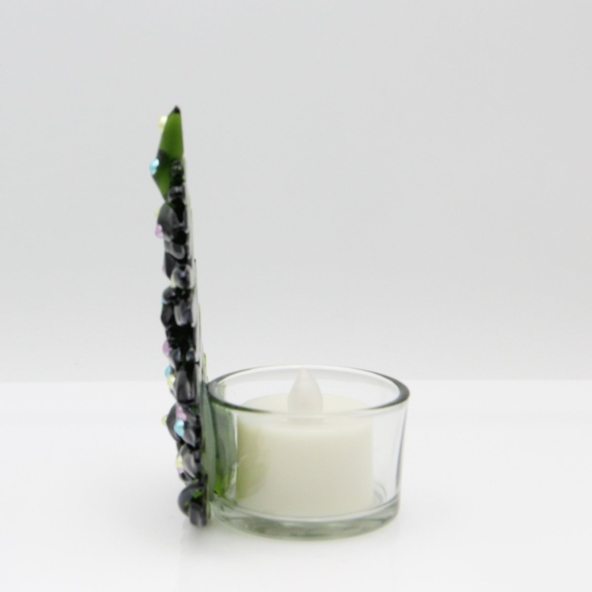 Christmas Tree Candle Holder from Upcycled Wine Bottle
