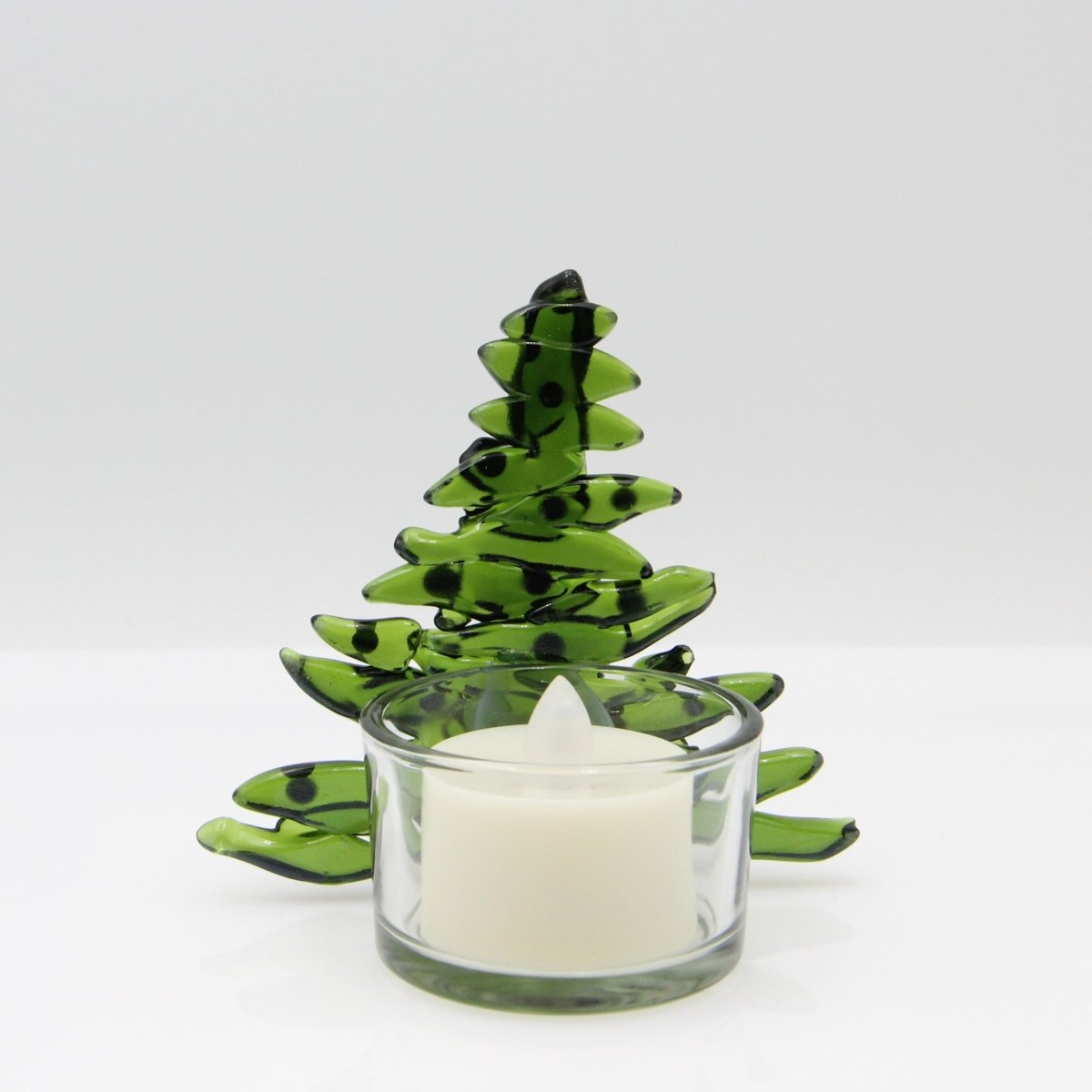 Christmas Tree Candle Holder from Upcycled Wine Bottle