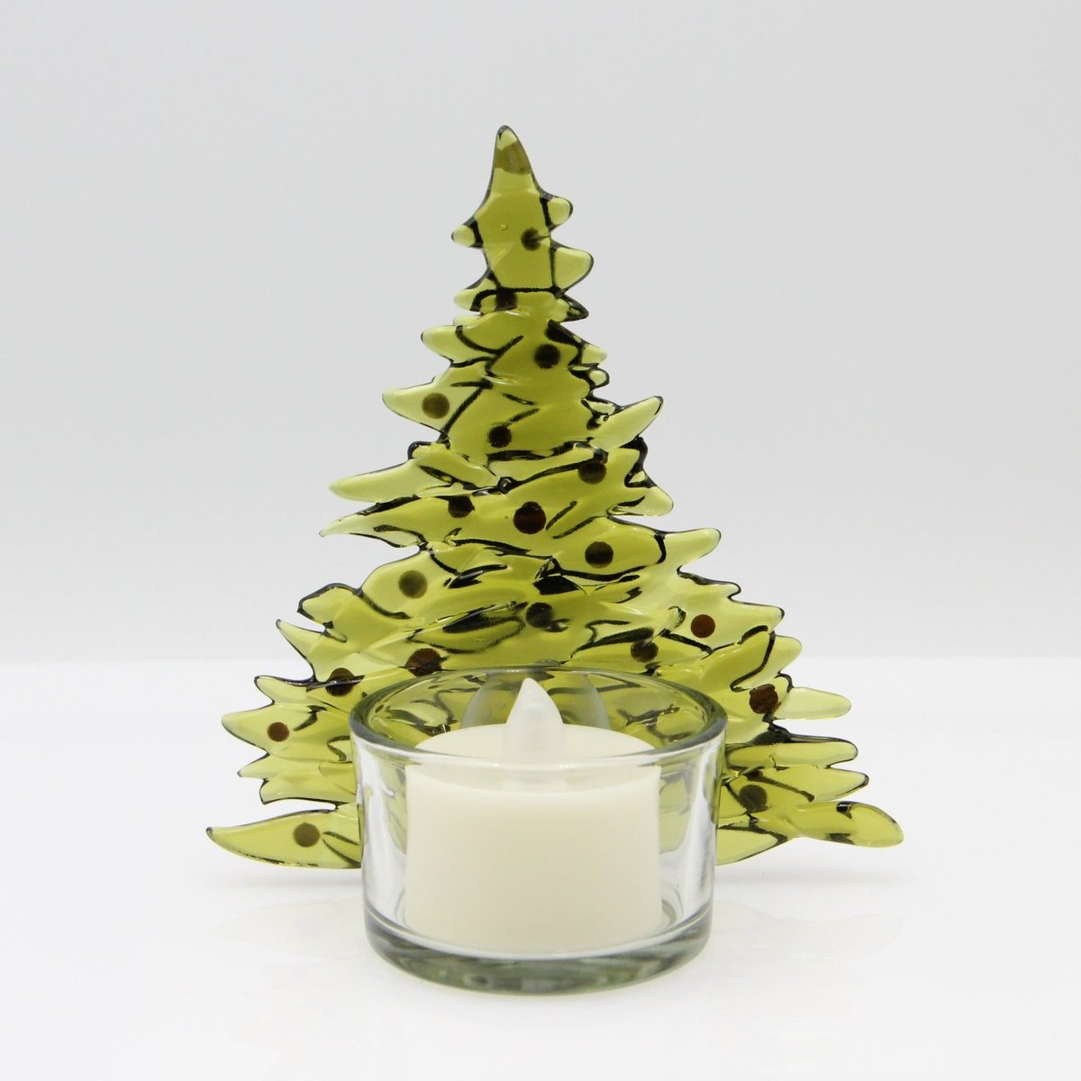 Christmas Tree Candle Holder from Upcycled Wine Bottle