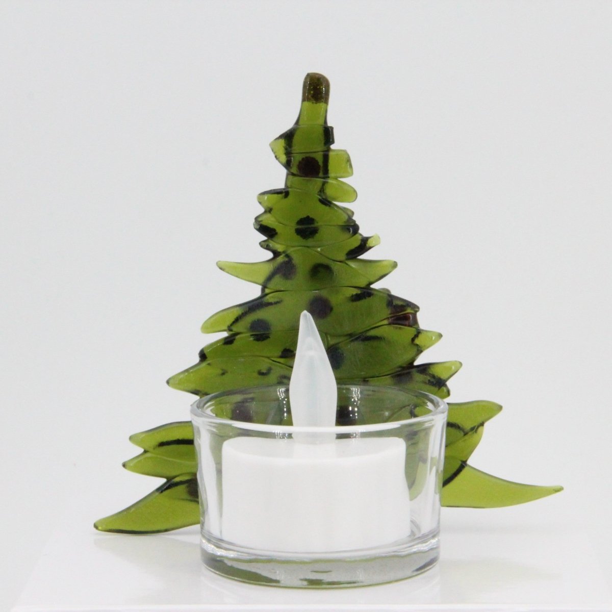 Christmas Tree Candle Holder from Upcycled Wine Bottle