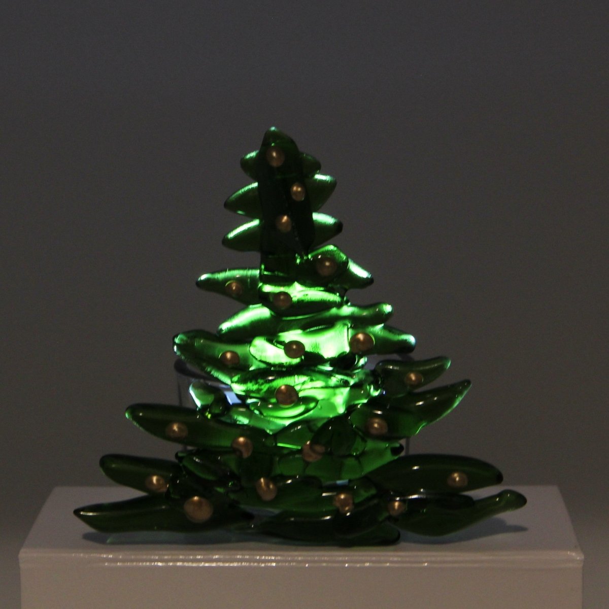 Christmas Tree Candle Holder from Upcycled Wine Bottle