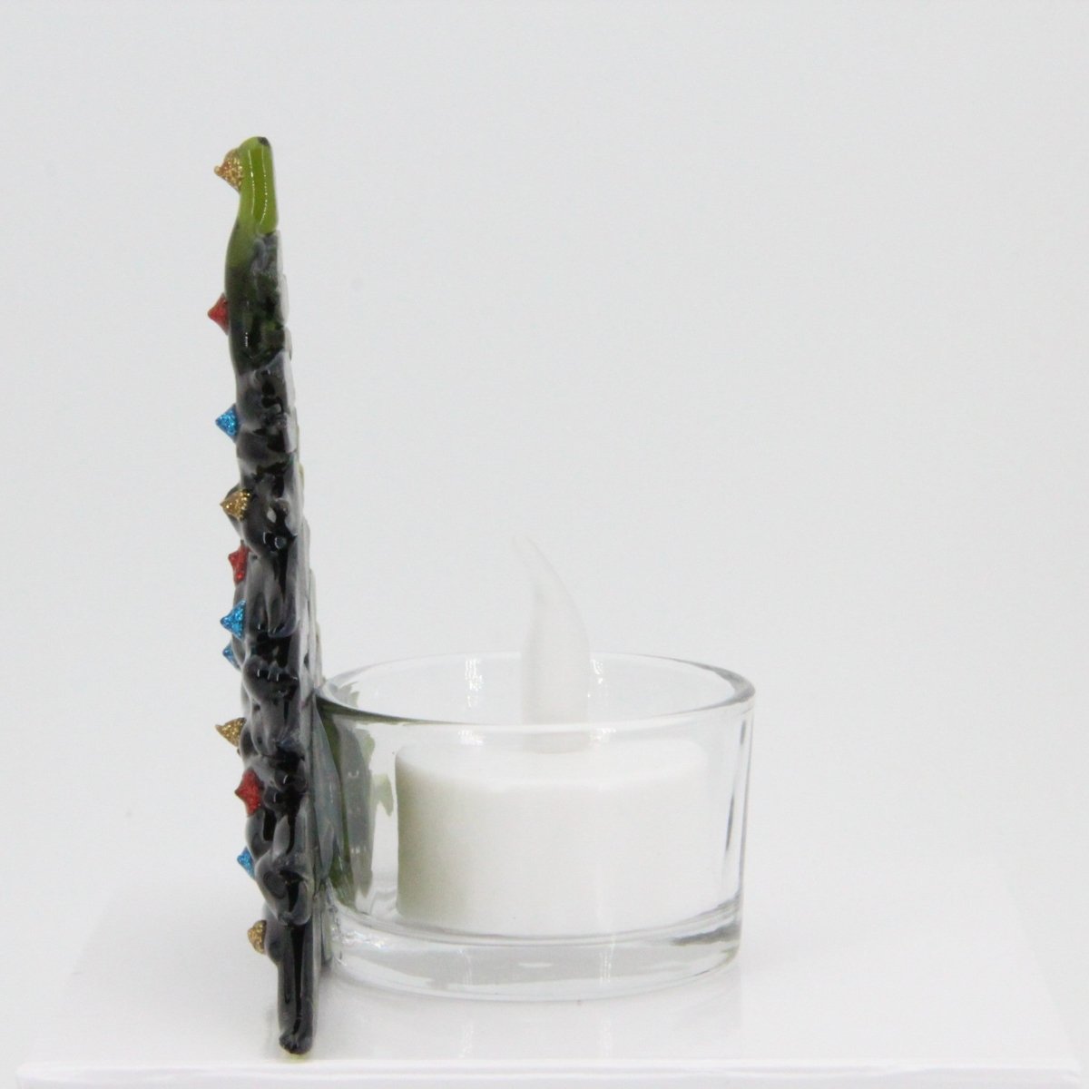 Christmas Tree Candle Holder from Upcycled Wine Bottle