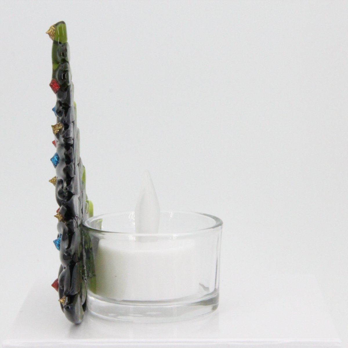 Christmas Tree Candle Holder from Upcycled Wine Bottle