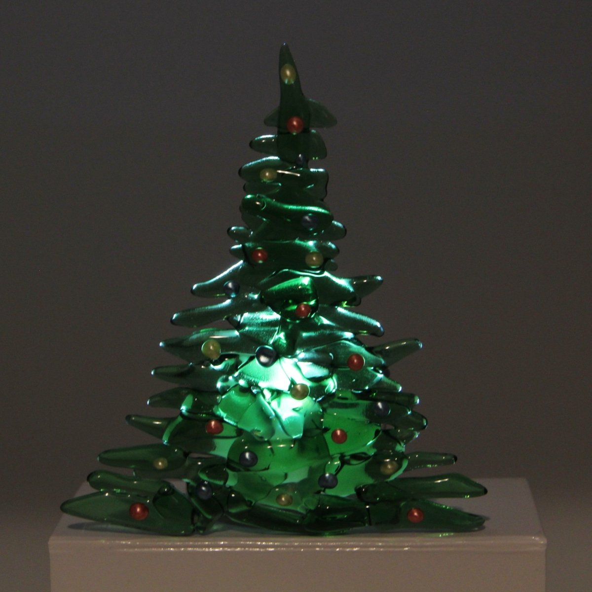 Christmas Tree Candle Holder from Upcycled Wine Bottle