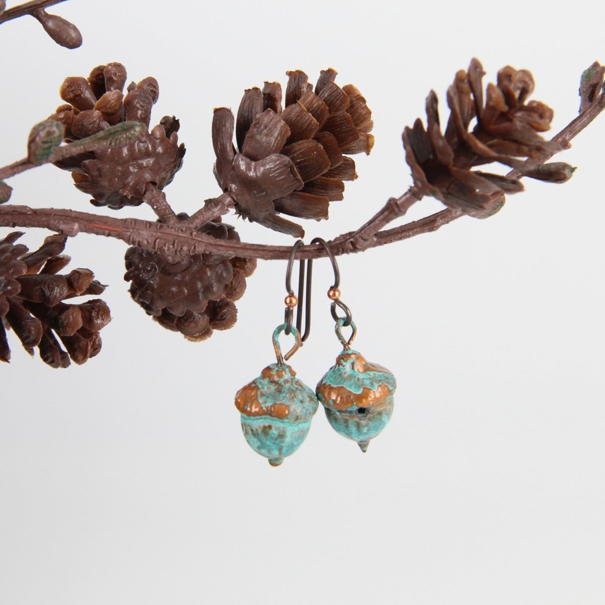 Copper Electroformed Plant Earrings - Real Copper Plated Acorns