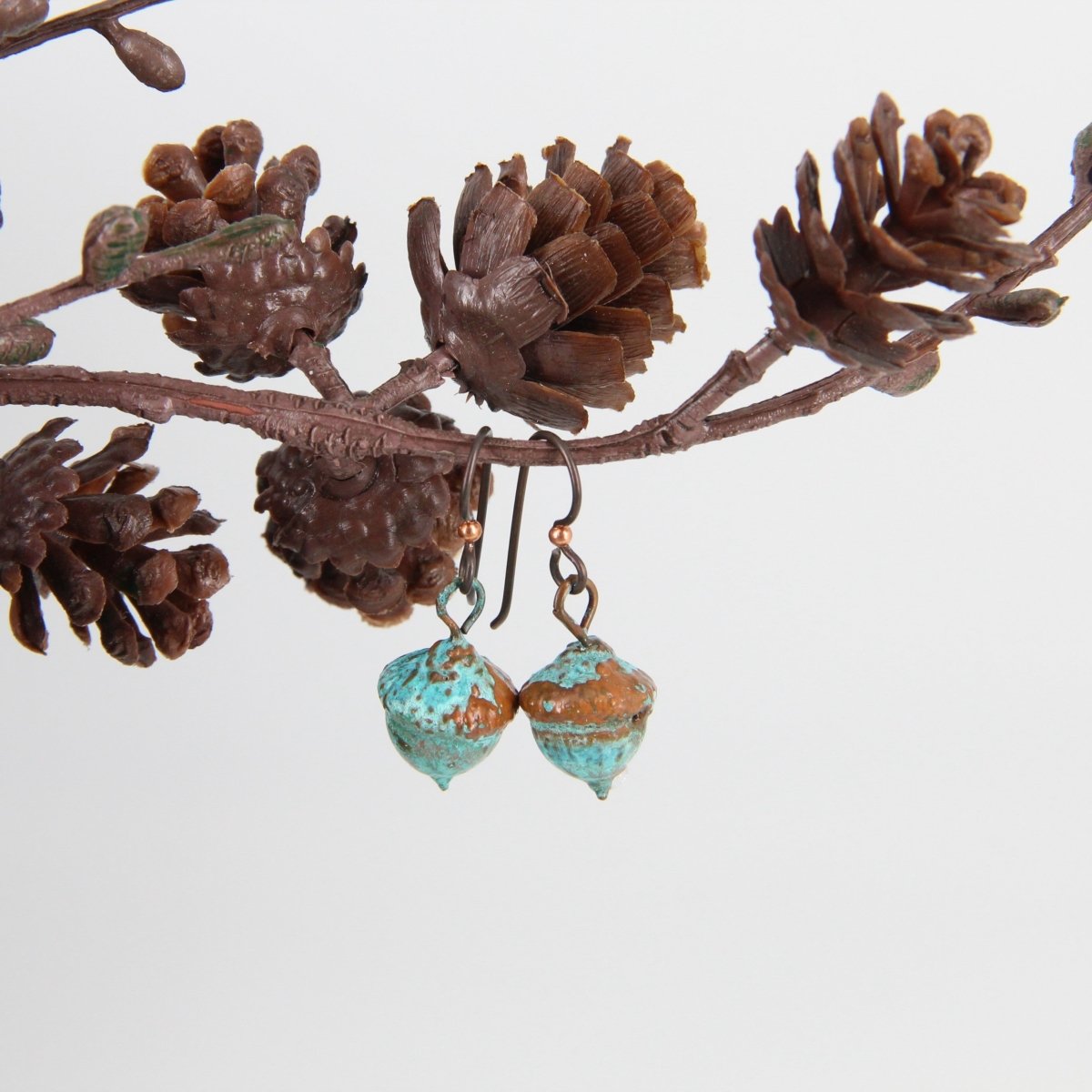 Copper Electroformed Plant Earrings - Real Copper Plated Acorns