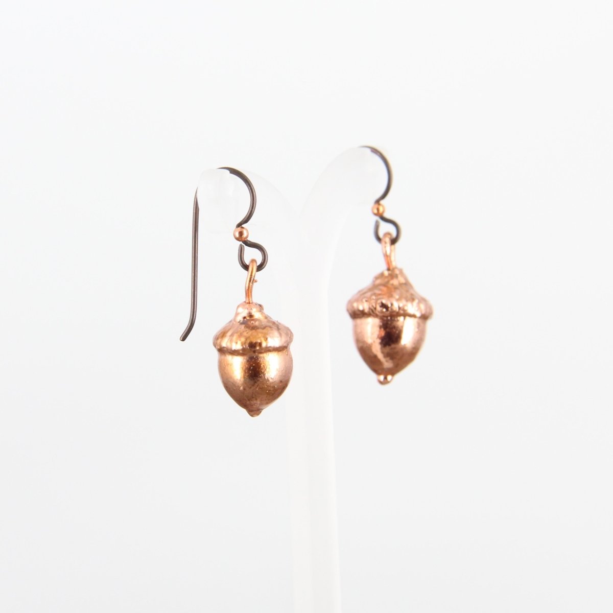 Copper Electroformed Plant Earrings - Real Copper Plated Acorns