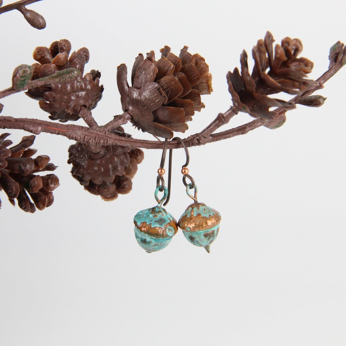 Copper Electroformed Plant Earrings - Real Copper Plated Acorns