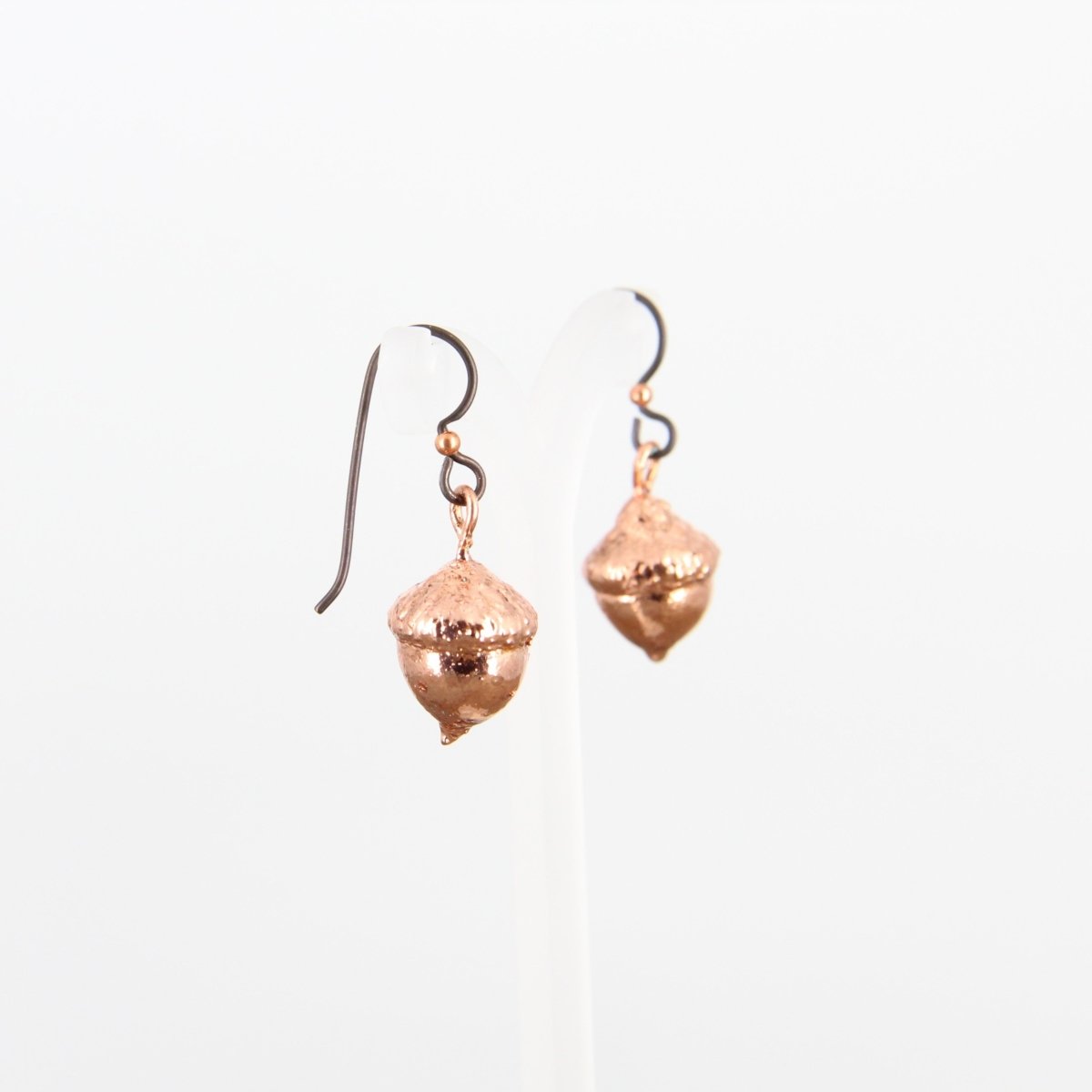 Copper Electroformed Plant Earrings - Real Copper Plated Acorns