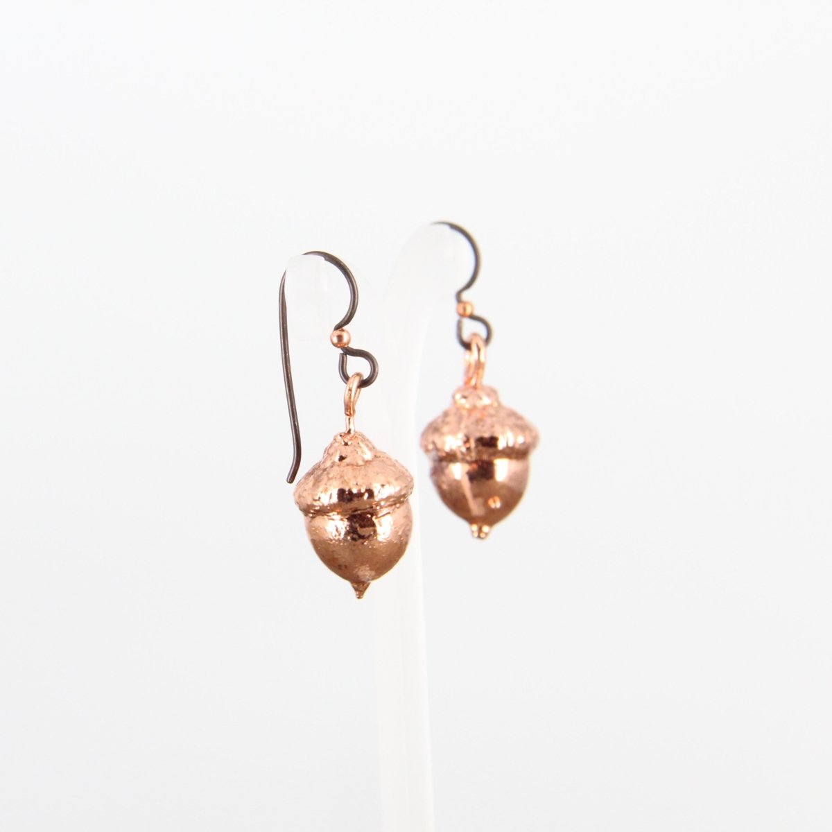 Copper Electroformed Plant Earrings - Real Copper Plated Acorns