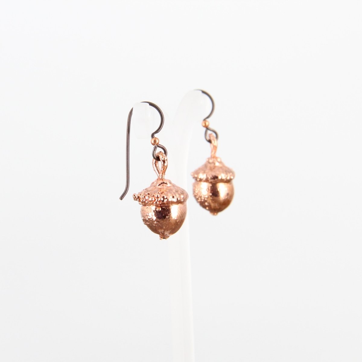 Copper Electroformed Plant Earrings - Real Copper Plated Acorns