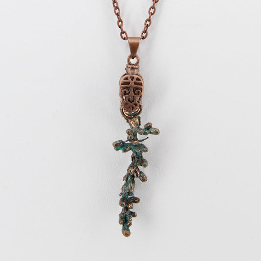 Copper Electroformed Plant Pendant - Real Goldenrod Sprig